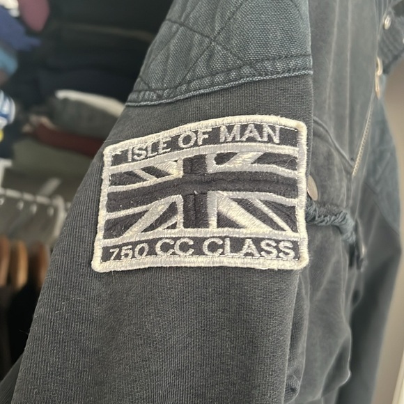 Rare Rugby Ralph Lauren Moto Jacket Zip Up Isle of Man Men’s Large - Picture 2 of 4